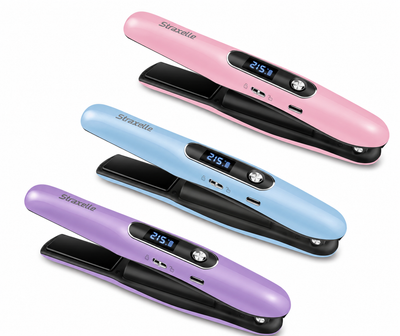 Mini Cordless Hair Straightener & Curler 2-in-1 with LED Display-Candy Series