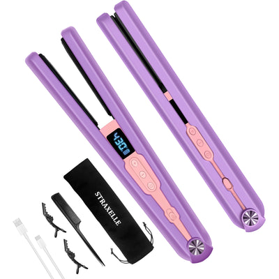 Straxelle Pro Cordless Straightener & Curler — Lavender Pink