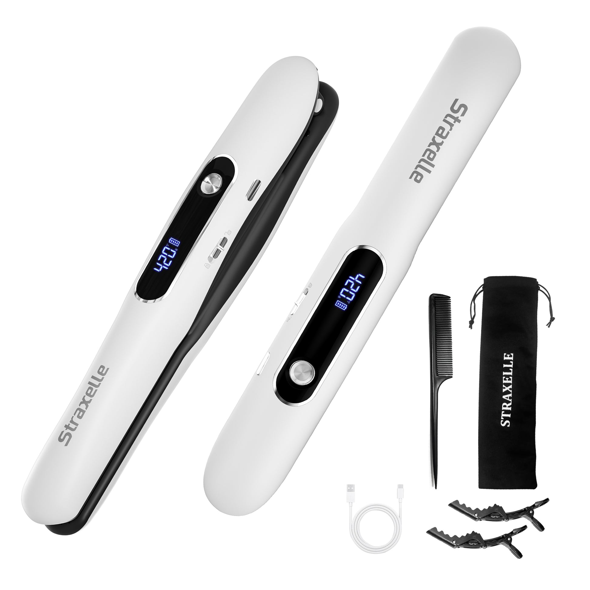 Mini Cordless Hair Straightener & Curler 2-in-1 with LED Display-Classic Series