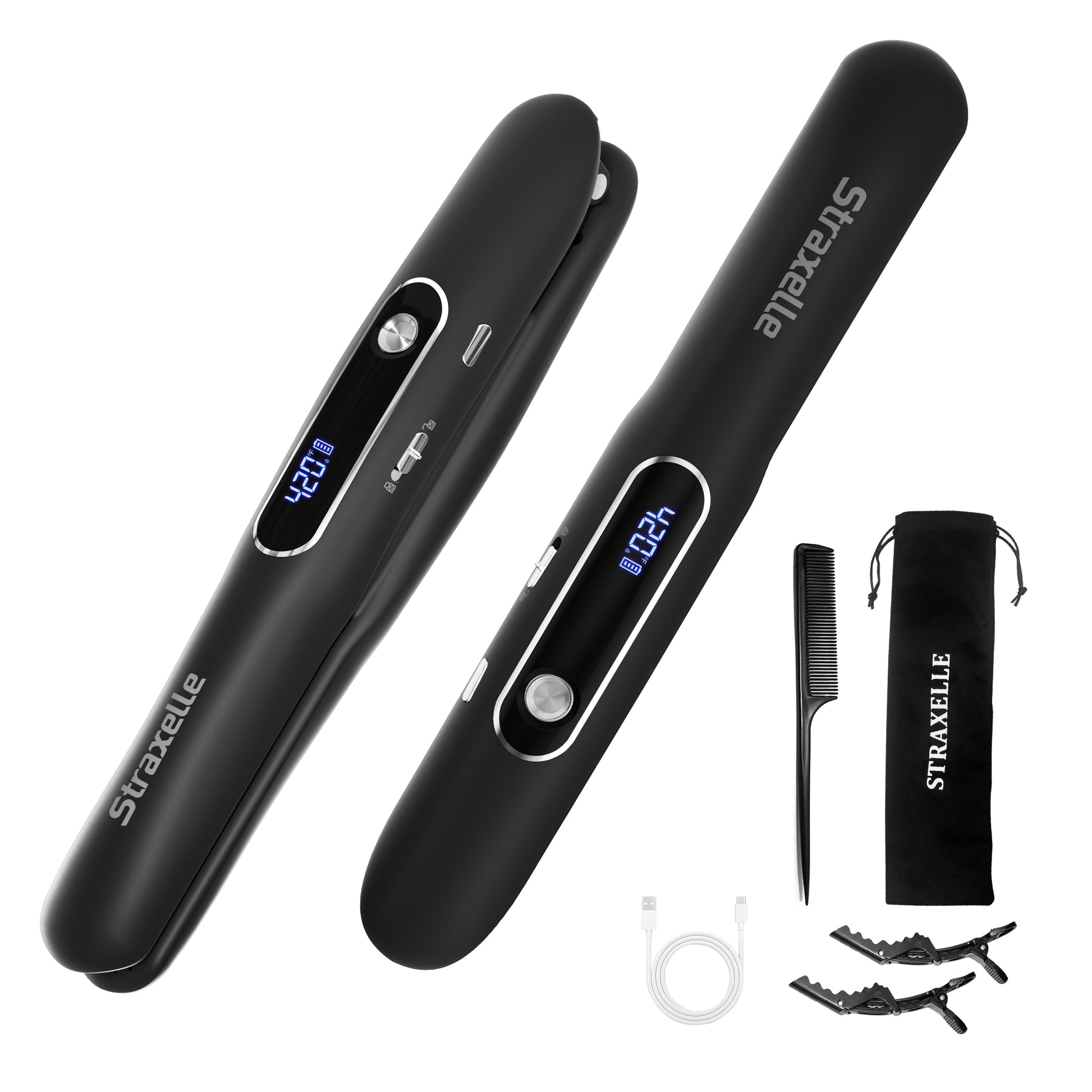 Mini Cordless Hair Straightener & Curler 2-in-1 with LED Display-Classic Series